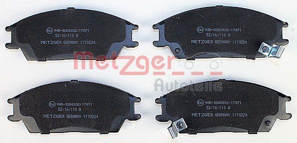 Jeu de 4 plaquettes de frein METZGER ref. 1170224